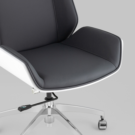 Кресло офисное TopChairs Crown серо-голубой/белый Stool Group A312 8386-16 white back