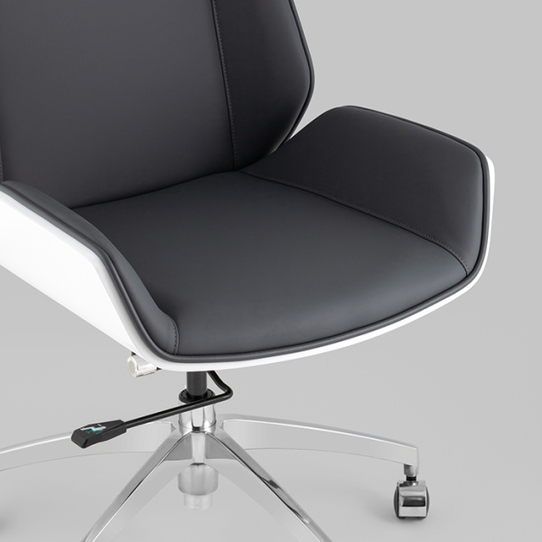 Кресло офисное TopChairs Crown серо-голубой/белый Stool Group A312 8386-16 white back