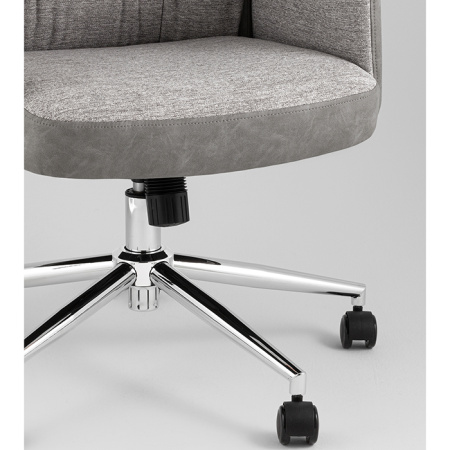 Кресло офисное TopChairs Neoma светло-серый экокожа Stool Group YF-0515 ZE119A-14+FH-64 l.grey retr