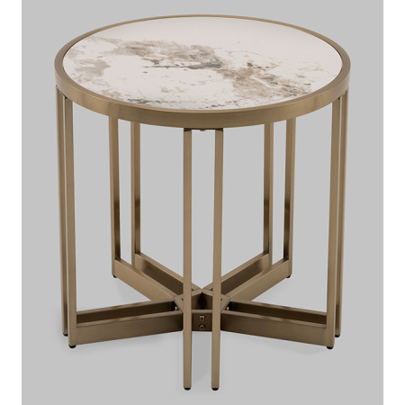 Журнальный столик Алиада D55 светлая керамика Stool Group EET-279-BRCG