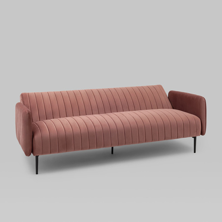 Диван прямой Дрезден велюр пыльно-розовый Stool Group vd-drezden-b15
