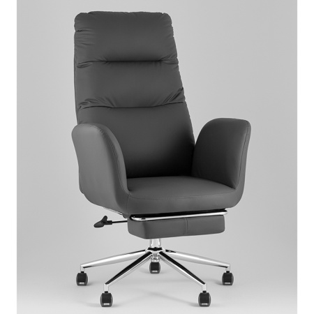 Кресло офисное TopChairs Solid с оттоманкой серый Stool Group DD-004-OT NC grey