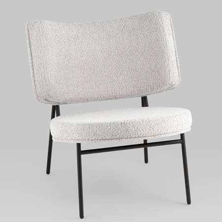 Кресло District Lounge букле светло-серый Stool Group LV-101-S900-01