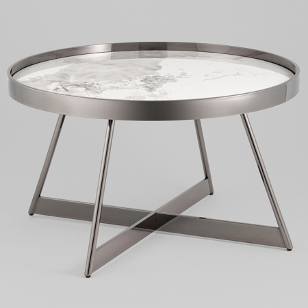 Журнальный столик Гера D80 белая керамика Stool Group ECT-280-GM