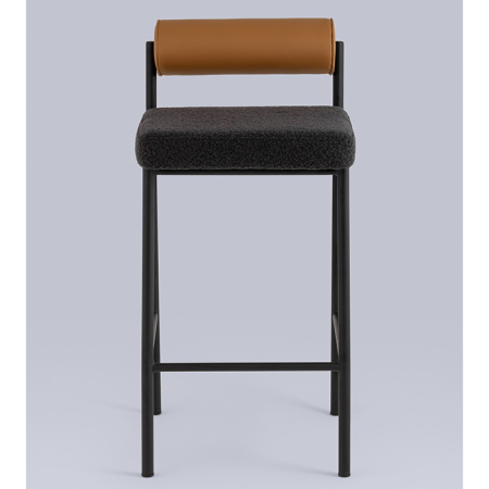 Стул барный Балла тёмно-серый с коричневой экокожей Stool Group FDC9939 sDC6095-10+b270-28