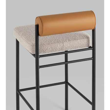 Стул барный Балла бежевый с коричневой экокожей Stool Group FDC9939 sDC6095-4+b270-28