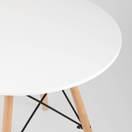 Стол круглый Eames DSW Small D60 белый деревянные ножки Stool Group T005-C
