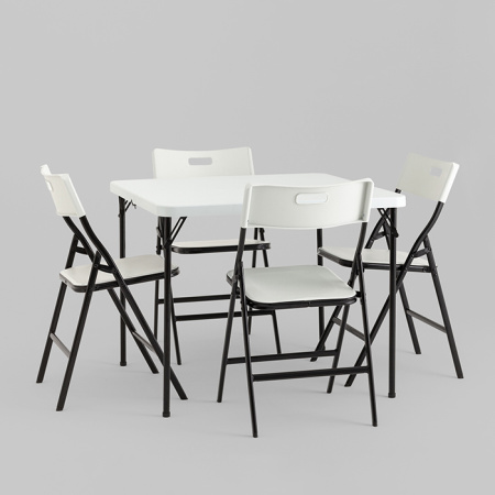 Комплект раскладного стола и стульев белый Stool Group YX-ZFP86 white