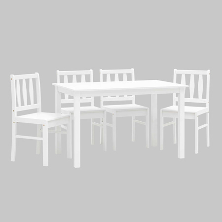 Обеденная группа Ingrid белый массив гевеи Stool Group MH750+MH52088 WX4