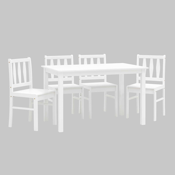 Обеденная группа Ingrid белый массив гевеи Stool Group MH750+MH52088 WX4
