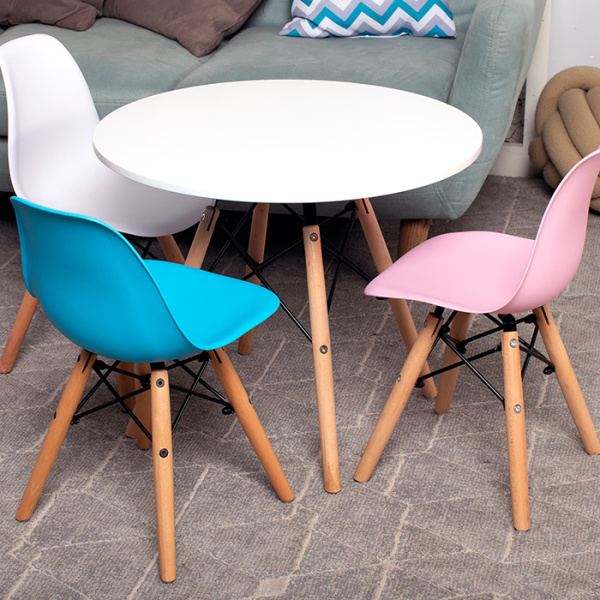 Стол круглый Eames DSW Small D60 белый деревянные ножки Stool Group T005-C