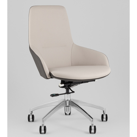 Кресло офисное TopChairs Soulo бежевый/серый Stool Group A308-A 8371-12/1