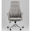 Кресло офисное TopChairs Neoma светло-серый экокожа Stool Group YF-0515 ZE119A-14+FH-64 l.grey retr