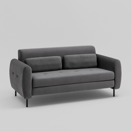 Диван-кровать прямой Барнаби велюр серый Stool Group vd-dv-barnaby-b27