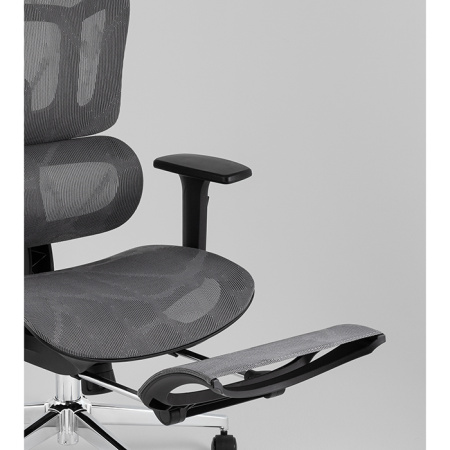 Кресло офисное TopChairs Nimbus серый Stool Group YF-W938A bl.sh. ST982-2 grey
