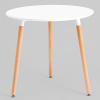 Стол круглый Eames DST New D80 белый деревянные ножки Stool Group Z-210 V.2