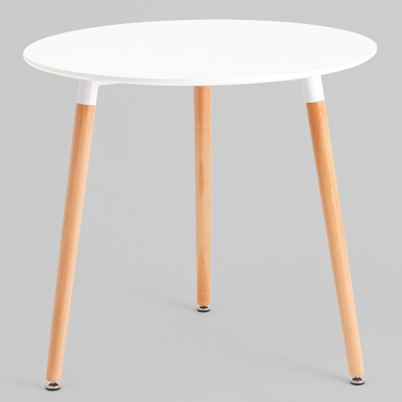 Стол круглый Eames DST New D80 белый деревянные ножки Stool Group Z-210 V.2