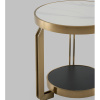 Журнальный столик Калисто светлая/темная керамика Stool Group EET-316-BRCG white/black