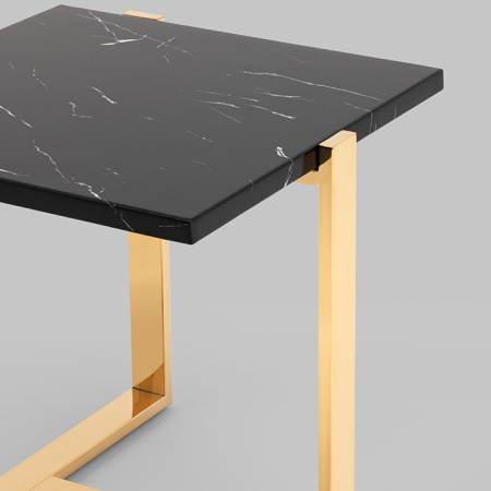 Журнальный столик Тоби 61х61 чёрный мрамор Stool Group EET-5004-TG