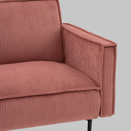 Диван прямой Кассель велюр рельефный коралловый Stool Group vd-cassel-cl-coral