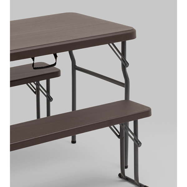 Комплект стола и двух скамеек коричневый Stool Group YX-B113 brown