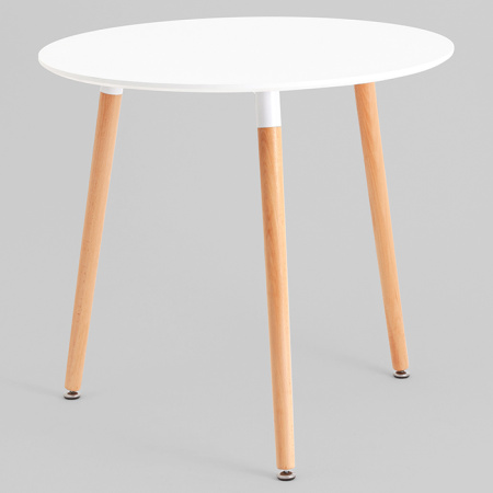 Стол круглый Eames DST New D80 белый деревянные ножки Stool Group Z-210 V.2