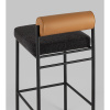 Стул барный Балла тёмно-серый с коричневой экокожей Stool Group FDC9939 sDC6095-10+b270-28