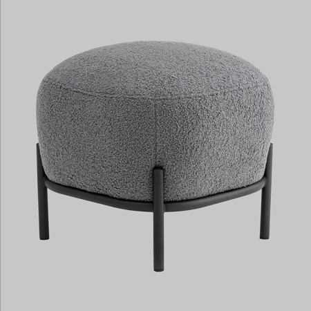 Пуф Стоун букле Fluffy тёмно-серый Stool Group vd-pf-stone-fl-grey
