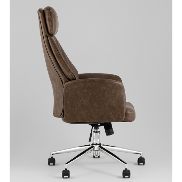 Кресло офисное TopChairs Neoma коричневый экокожа Stool Group YF-0515 FH-65 brown retro
