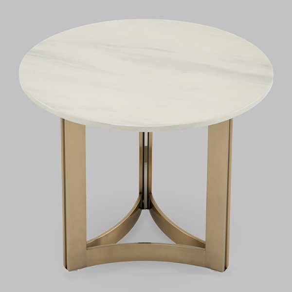 Журнальный столик Кассия D60 светлая керамика Stool Group EET-292-BRCGS-white 333-2