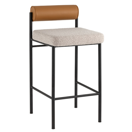 Стул барный Балла бежевый с коричневой экокожей Stool Group FDC9939 sDC6095-4+b270-28