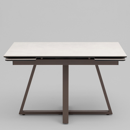 Стол Керас 120-1 D80 см керамика Carmen light grey подстолье коричневое Stool Group AV 2127-1200/800-CLG-7006T