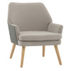 Кресло Харви серый с серой экокожей деревянные ножки Stool Group QH-8312K-WL 263-3+XC309-8