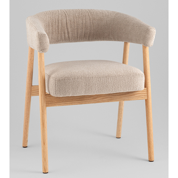 Комплект стульев Zubo бежевый с деревянными ножками (2 шт) Stool Group DM4729-1 OTE-Q-120 FLAXEN X2