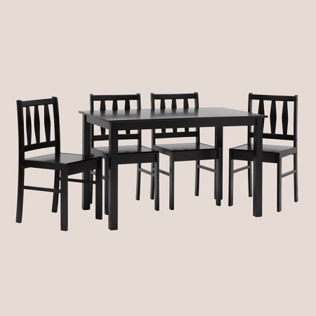 Обеденная группа Ingrid венге массив гевеи Stool Group MH750+MH52088X4