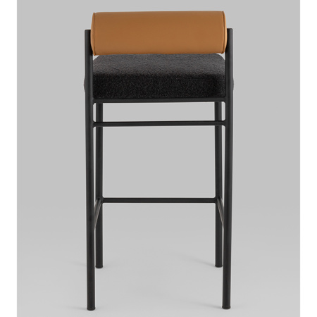 Стул барный Балла тёмно-серый с коричневой экокожей Stool Group FDC9939 sDC6095-10+b270-28