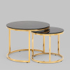 Комплект журнальных столиков Селена D60/D45 стекло чёрный мрамор Stool Group EET-131-2S-TG black