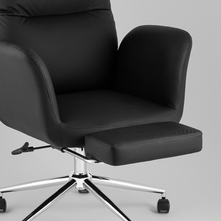 Кресло офисное TopChairs Solid с оттоманкой чёрный Stool Group DD-004-OT NC black