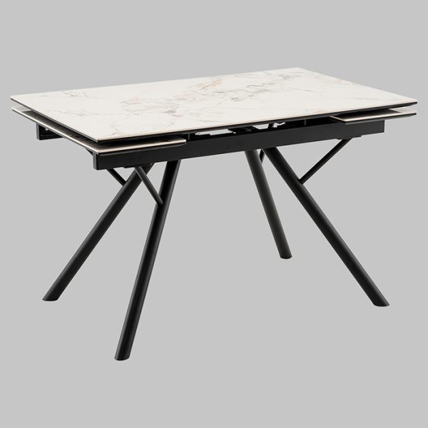 Стол раскладной Либертика 120-180х80 см керамика белый основание черное Stool Group SO 281-81524