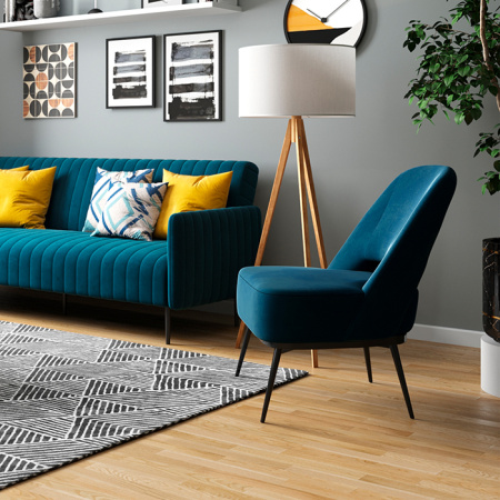 Кресло-лаунж Бостон велюр синий Stool Group vd-boston-b29