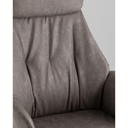 Кресло офисное TopChairs Neoma серый экокожа Stool Group YF-0515 FH-62 grey retro