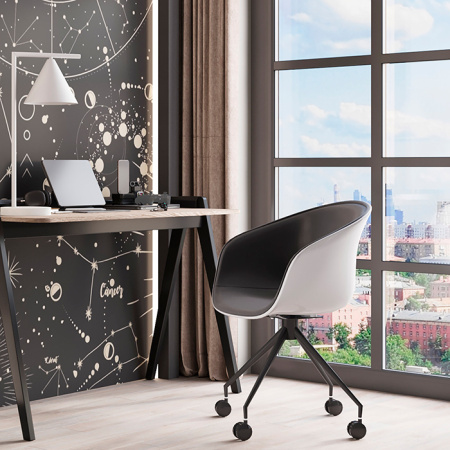Кресло офисное Libra экокожа чёрный NL Stool Group SL-7040ZB whitePP/black PU