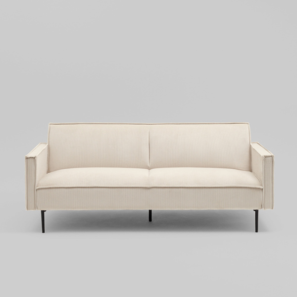 Диван прямой Кассель велюр рельефный молочный Stool Group vd-cassel-cl-bone