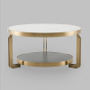 Журнальный столик Калисто светлая/темная керамика Stool Group ECT-316-BRCG white/black