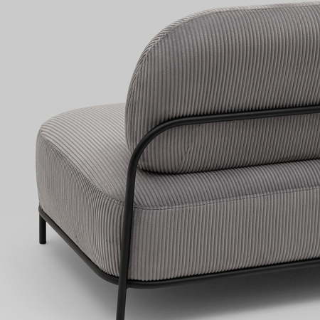 Диван Стоун велюр рельефный светло-серый Stool Group vd-dv-stone-cl-steel