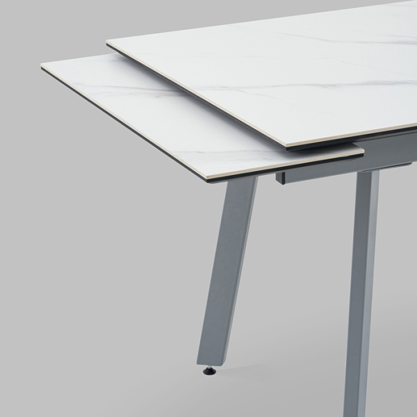 Стол Тайл 140-200х85 см керамика Snow white подстолье серый Stool Group AV 2126-1400/800-170105-7004