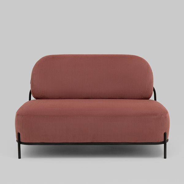 Диван Стоун велюр рельефный коралловый Stool Group vd-dv-stone-cl-coral