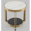 Журнальный столик Калисто светлая/темная керамика Stool Group EET-316-BRCG white/black