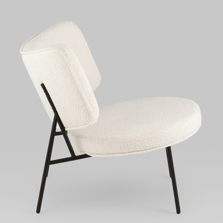 Кресло District Lounge букле белый Stool Group LV-101-S000-01