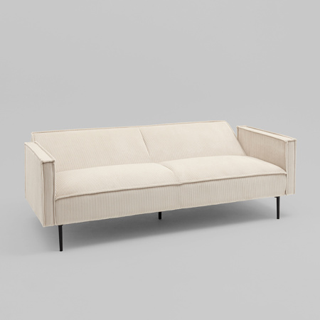 Диван прямой Кассель велюр рельефный молочный Stool Group vd-cassel-cl-bone